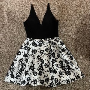 black floral homecoming dress